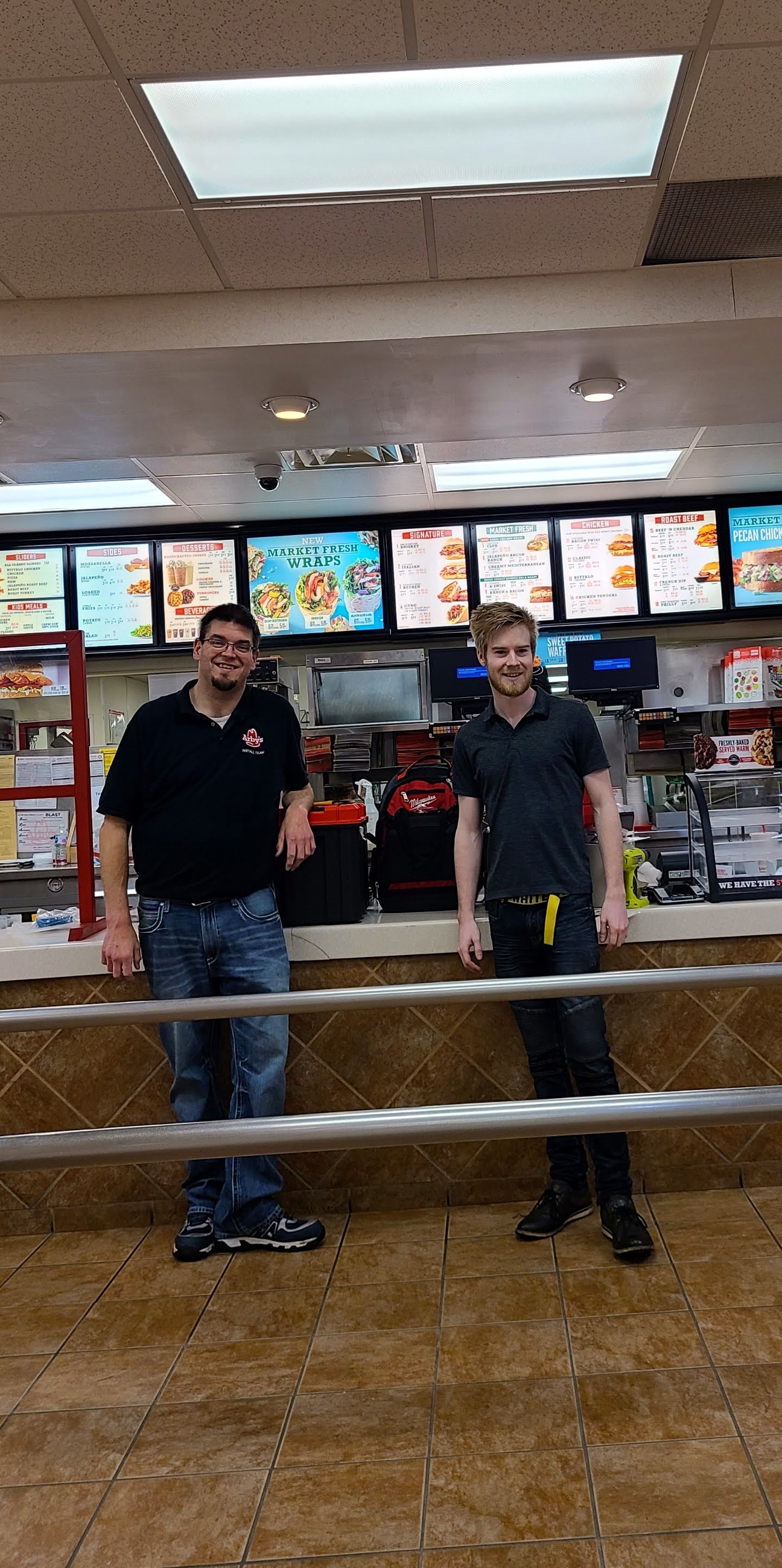 Luke onsite at Arby's during POS field work