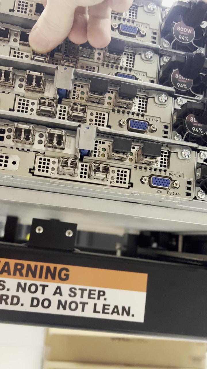 Video poster showing SFP+ module work on a server lift before rack installation